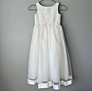 Lady Eleanor David's Bridal Ivory Girls Flower Girl Dress Size 4 - Picture 1 of 7