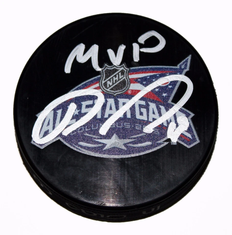 RYAN JOHANSEN FIRMADO 2015 NHL ALL-STAR GAME MVP Puck COLUMBUS CHAQUETAS AZULES + CERTIFICADO DE AUTENTICIDAD Foto 1 de 1