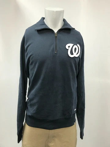Washington Nationals 1/4 Zip Pullover Sweatshirt Men's Size L, XL, 2XL, '47 Blue Cover