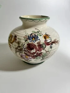 Vaso floreale originale in ceramica Ulmer dipinto a mano made in Germany da collezione - Foto 1 di 11