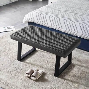 Hallway Stool Seat Velvet Padde100*50*49 Kitchen Bedroom Dining Room Bench GREY - Picture 1 of 13