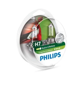 H7 PHILIPS EcoVision 4x LongLife 12V 55W car headlamps 12972LLECOS2 PX26d SET - Picture 1 of 1