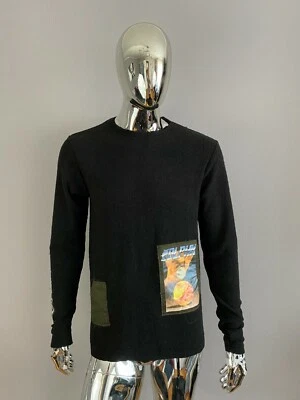 Pink Dolphin Black Knit Graphic Long Sleeve Shirt  Size M - Image 1 of 4