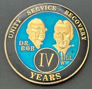 Alcoholics Anonymous AA 4 Years Recovery Token Coin Chip Tri-plate Dr. Bob Bill - Picture 1 of 2