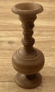 Hand Turned Burl Wood Bud Vase Rustic Home Bohemian Natural Artisan 8 3/4" H - Picture 1 of 5