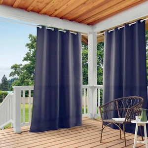 TOWN OUNTRY BASIS abana Solid GT Indoor/Outdoor Light Filtering Grommet Top - Picture 1 of 9