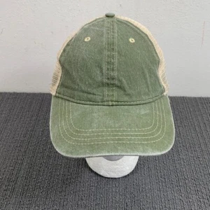 Trucker Hat Snapback Baseball Cap Youth OSFM Bay Leaf Acid Wash Tan Mesh Back - Picture 1 of 13