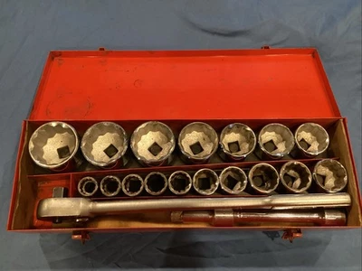 Vintage Craftsman 20pcs 3/4" Drive Socket Set SAE 7/8 to 2-3/8"  made in Taiwan - Image 1 of 4