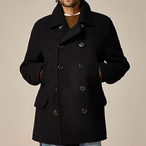 J.Crew Dock Peacoat Wool Blend PrimaLoft Insulated City Classic Office CB744 S - Picture 1 of 16