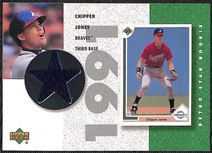 2002 UD Authentics #SR-CJ Chipper Jones Retro Star Rookie Jerseys - Picture 1 of 2