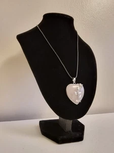 Rose Quartz Heart Pendant Necklace – Floral Crystal Charm, Healing Love Gift - Picture 1 of 4