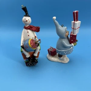 Christmas Ornaments Snowman And Little Girl  - Picture 1 of 7