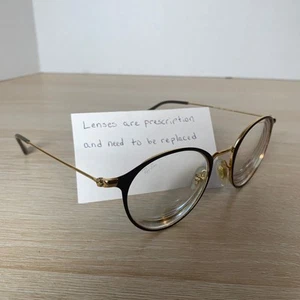 Ray-Ban RB6378 2905 Eyeglasses Round FRAMES ONLY Brown Gold 47-21-140 - Picture 1 of 8