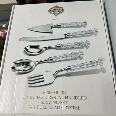 Juego de servir de cristal Godinger Shannon - Elegantes cubiertos 24 % cristal de plomo nuevo en caja Foto 1 de 2