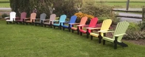 A&L Furniture Co. Amish-Made Two-Tone Poly Adirondack Chairs with Black Frames - Picture 1 of 14