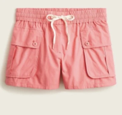 NWT J. Crew Pull-On, Tie Waist Cargo Shorts - Bright Pink - Size X Small - Image 1 of 4