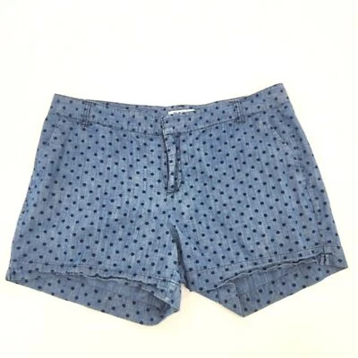 Pantalones Cortos Old Navy Para Mujer Talla 14 Azul Cambray Lunares Frente Plano Preppy Verano Foto 1 de 4