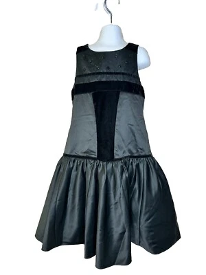 Vestido Isobella & Chloe extravagante preto brilhante para meninas férias gravata preta tamanho 10 Y - Imagem 1 de 4