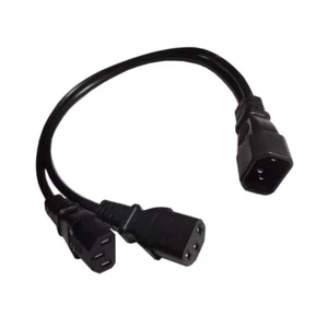 IEC 320 C14 Male Plug to 2xC13 Female Splitter Power Cord C14 to 2 Way C13 Power - Picture 1 of 7