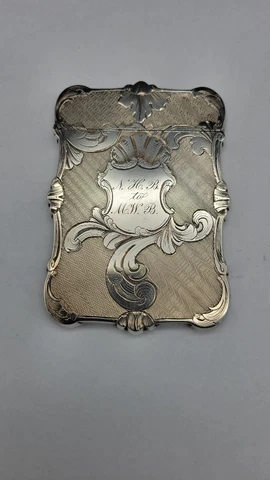Antique sterling silver card case Cover