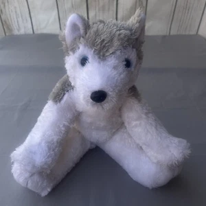 Vintage Siberian Husky von Bear Factory blaue Augen grau & weiß Fell Stofftier - Bild 1 von 6
