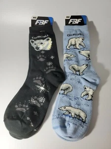 Unisex Churchill Bear Print Socks Crew Cut Cozy Wildlife New Choose Color - Picture 1 of 5