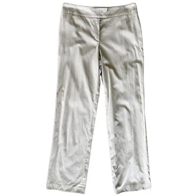 ESCADA sz 10 США хаки бежевый эластичной хлопок саржи прямые штанины повседневные брюки 40 DE - Изображение 1 из 4