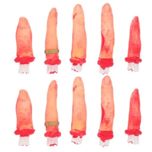 10pcs Halloween Fake Finger Simulation Bloody Finger Prop Haunted House Decor - Picture 1 of 11