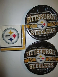 PTITTSBURGH STEELERS Est Park Supply Kit w/Plates & Napkins - Picture 1 of 1