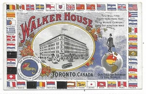 Toronto Ontario Postcard Walker House Globe Flags Patriotic Unposted - Picture 1 of 2