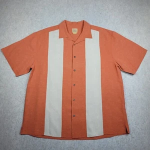 Jos A Bank Silk Shirt Mens XL Orange Short Sleeve Hawaiian Lightweight Beach - Picture 1 of 6