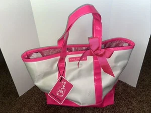 Juicy Couture Tote Bag in Hot Pink Trim Bottom with Pink Bow, BrandNew - Picture 1 of 5