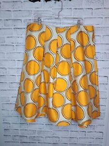 LANE BRYANT Womens Plus Size 20 Beige Orange Polka Dot Skirt NWT Skirt MSRP $69