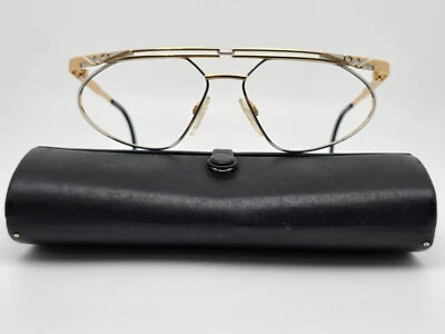 Cazal Mod 256 Col 963 Gold Silver Aviator Sunglasses Frame w/ Case Germany 57mm - Image 1 of 4