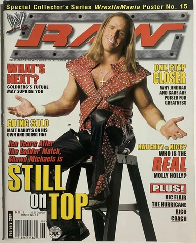 WWE SHAWN MICHAELS Raw Wrestling Magazine February 2004 * No Poster or Catalog Cover