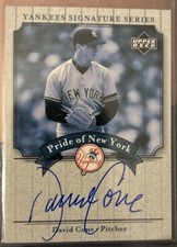 2003 Upper Deck Yankees Signature Series Pride of New York David Cone Auto