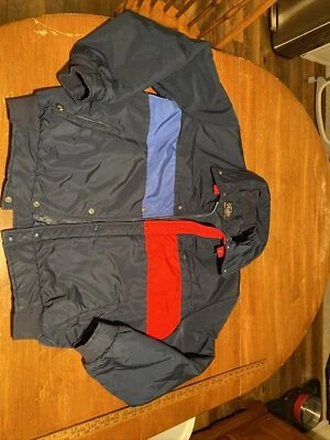 Jaqueta de esqui vintage Roffe Demetre feita nos EUA tamanho M-L color block - Imagem 1 de 4