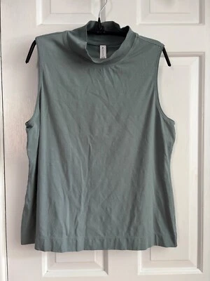 Athleta Outbound Sleeveless Mock Neck Tank Top Pyrite Light Green LP - Image 1 of 4