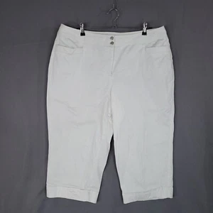 Cato Women's Capri Pants High Rise Straight White Size 20W - Picture 1 of 11