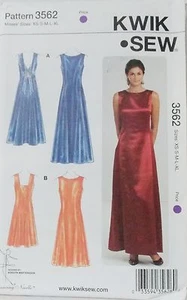 KwikSew Pattern #3562 Misses Dresses Close Fit Flared Skirt Size (XS-S-M-L-XL) - Picture 1 of 11