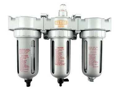 3/8" Mid Flow Inline Compressed Air Filter Clean system 3 Stage Auto Drain - Image 1 of 4