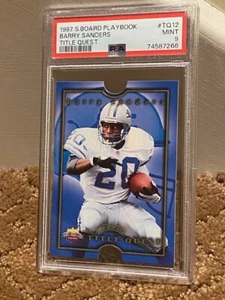 1997 Playbook Barry Sanders Title Quest #TQ12 Insert card PSA 9 POP 1 NO 10 - Bild 1 von 1
