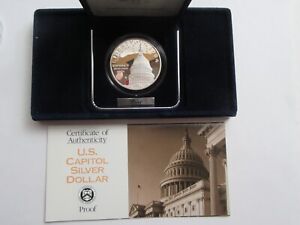 1994 US Mint Proof Silver Dollar,  US Capitol, US Mint Pkg/w COA