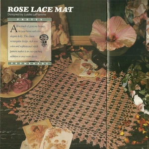 Rose Lace Mat Doily Crochet Pattern INSTRUCTIONS removed from a magazine - Picture 1 of 2