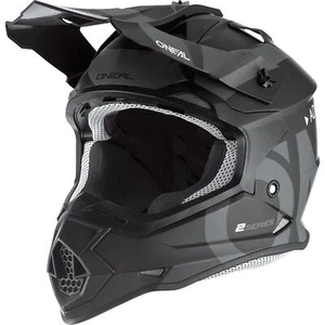 O'Neal 2SRS Slick Black Grey MX Helmet Motocross Off-Road Enduro Racing - Picture 1 of 3