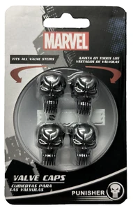Marvel Punisher Car Wheel Tire Valve Caps Fits All Stems Truck SUV Mini van Bike - Picture 1 of 2