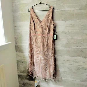 BNWT Adrianna Papell Sequin embroidered cocktail dress, Blush wedding MOB UK14 - Picture 1 of 13