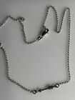 Sterling Silver 925 Rolo Chain 16” Sideways Arrow Necklace 5a