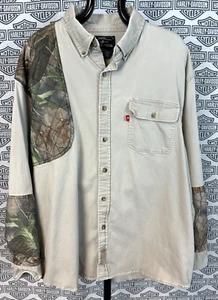 Vintage Winchester Realtree Camouflage Camo Tan Shirt Mens XL Button Up Hunting - Picture 1 of 7