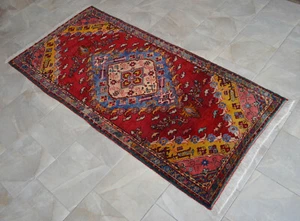  Antique Rug, Handmade Rug, Turkish Rug, Vintage Rug, Colorful Carpet, 4 x 8 Rug - Picture 1 of 11